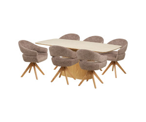 NOLI kitchen table and DOVER chair set (Oak/Ceramic)